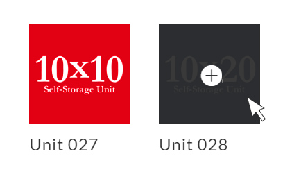 step-1 An image of "choosing a unit" to illustrate the unit choice of 10x10 or 10x20 step in renting a storage unit from Lockwood Storage in Lockwood, MO.
